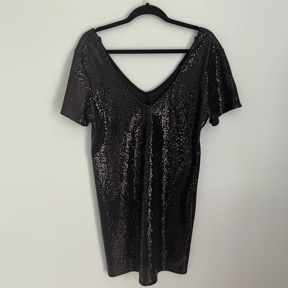 Miss Selfridge Sequined Mini T-shirt Dress, size 10, NWT